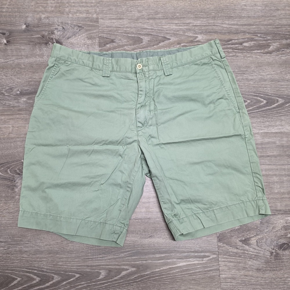 Polo Ralph Lauren Chino Shorts Sz 38x9 Green Flat Front Lite Pima Cotton Classic